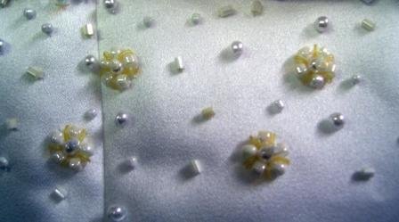  Long a-line sleeveless empire flower girl dress beading